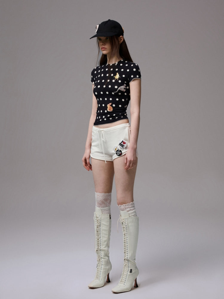 Cats &amp; Dogs Love Polka Dot Print T-Shirt