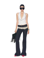 Low-Rise Zip Flare Jeans
