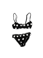 Contrast Polka Dot Lace-Trim Wireless Bra Two-Piece Set