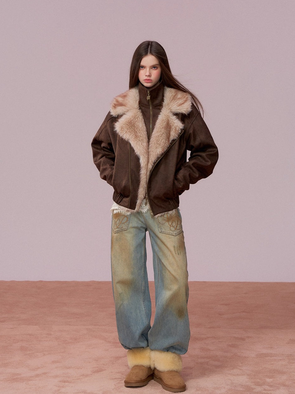 Faux Fur Collar Puffer Jacket