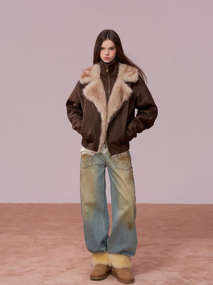 Faux Fur Collar Puffer Jacket