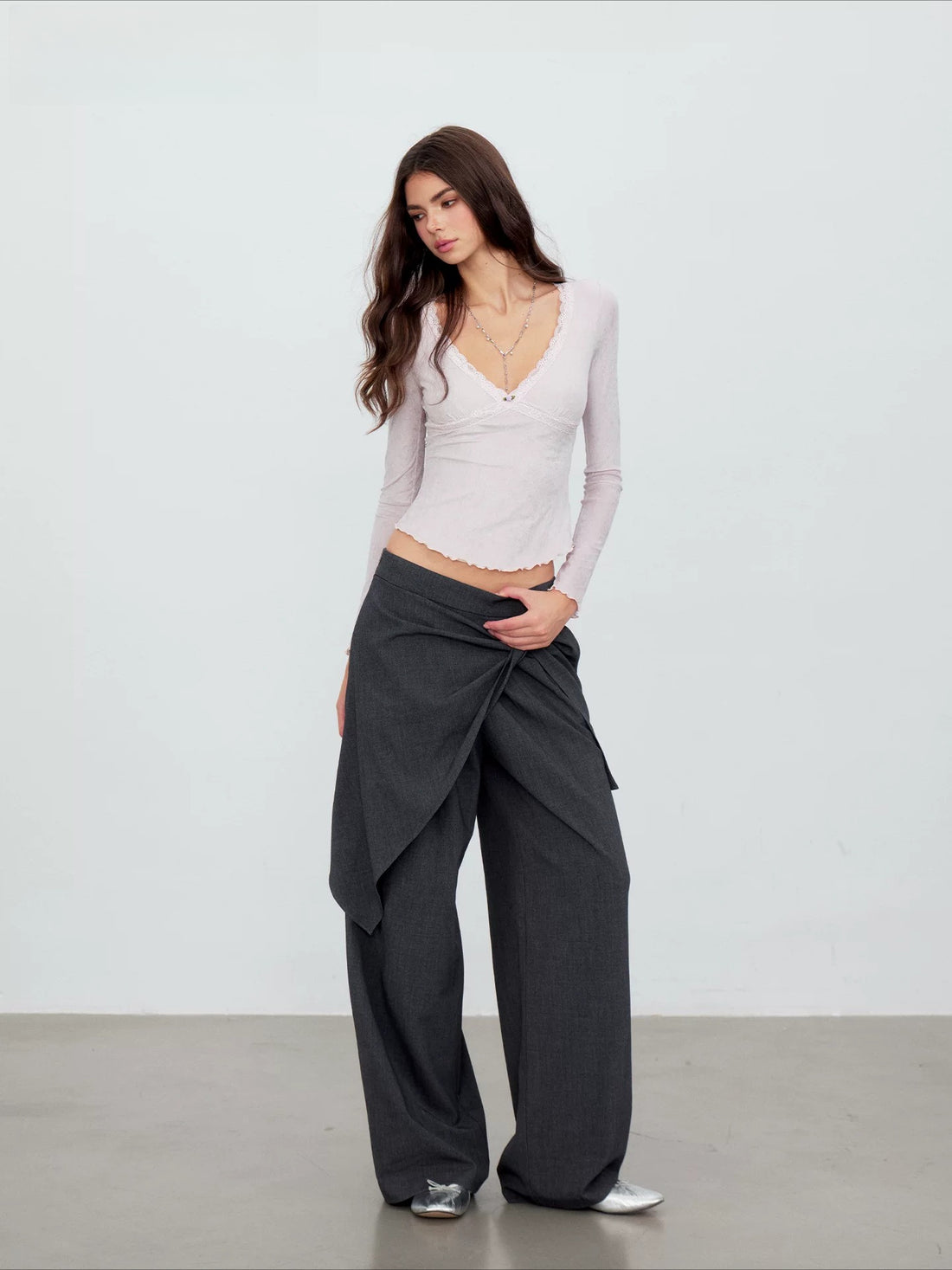 Twisted Wide Leg Trousers