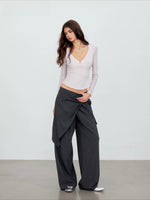 Twisted Wide Leg Trousers