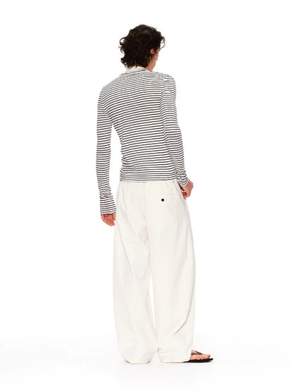 Layered Stripe Drape Top