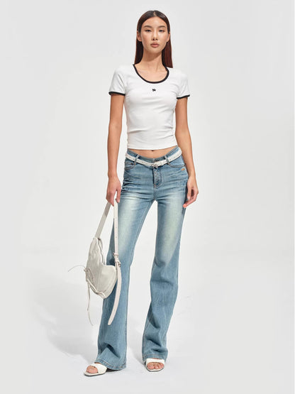 Ghost Tee Contrast Ribbed Slim T-shirt