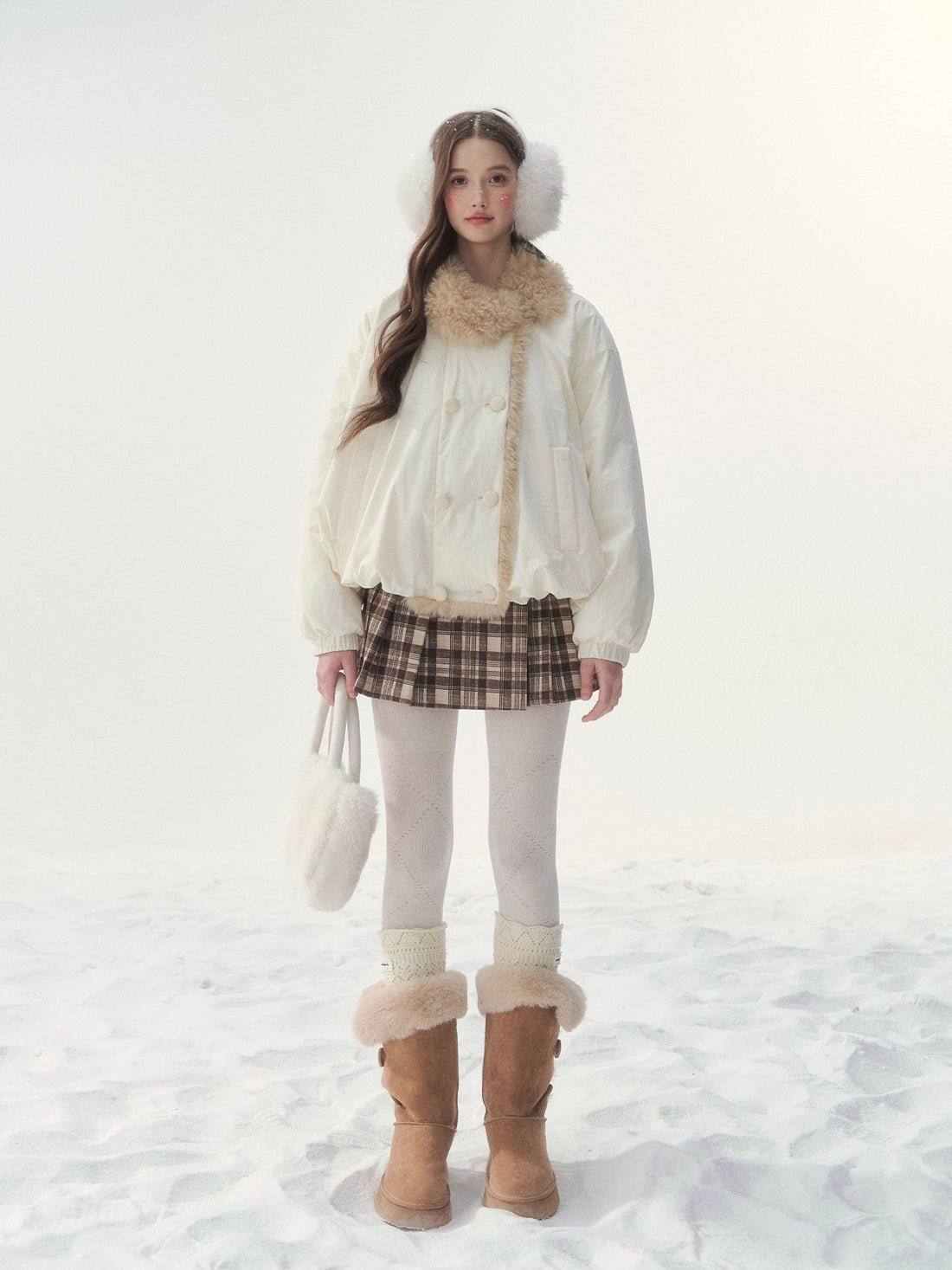 "Star Birch" Double-Breasted Down Puffer