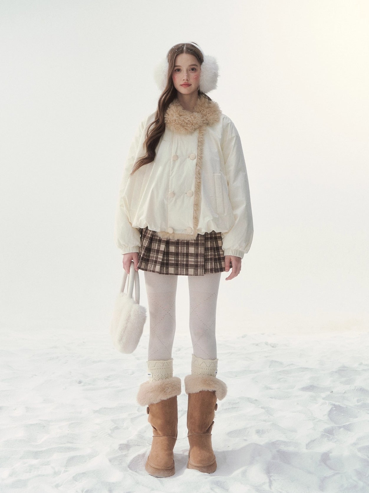 "Star Birch" Double-Breasted Down Puffer