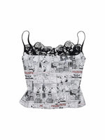 Newspaper Lace Corset Top