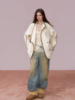 Vintage Shearling-Wool Double-Faced Coat