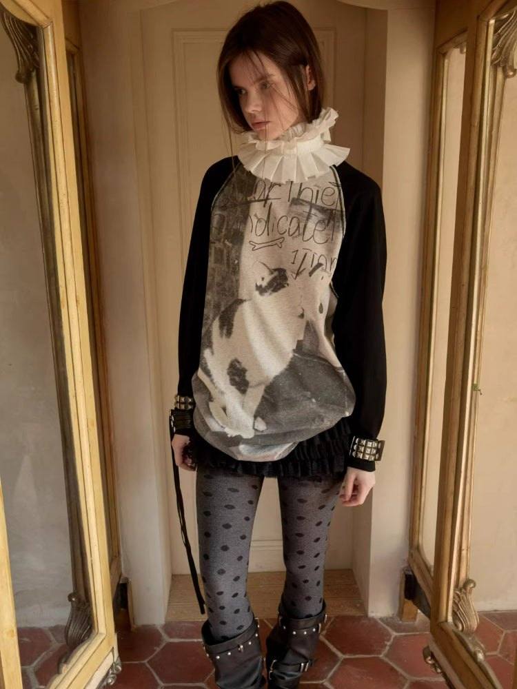 Bone Rhinestone Raglan Tee