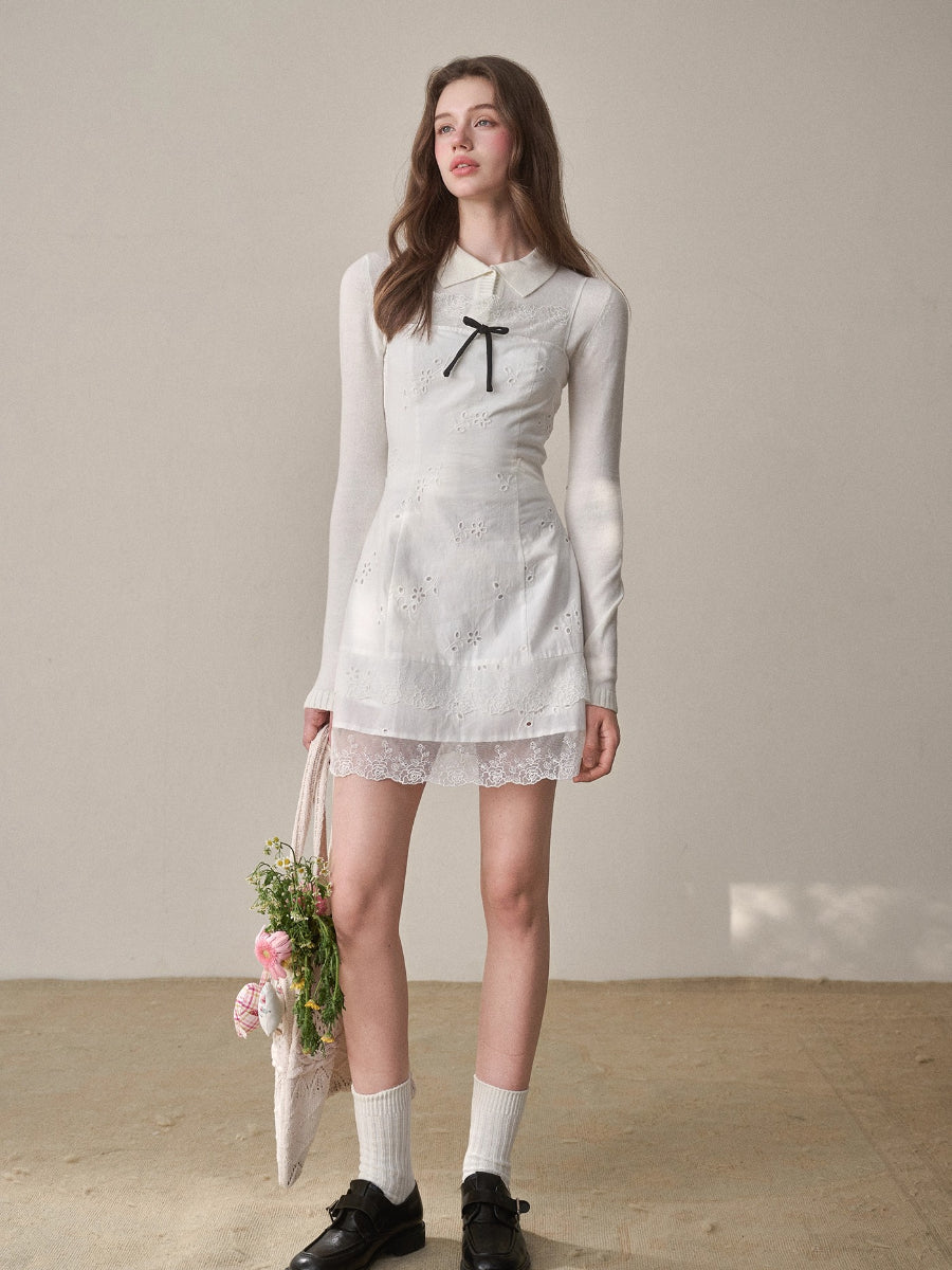 Cotton Embroidered Lace Slip Dress