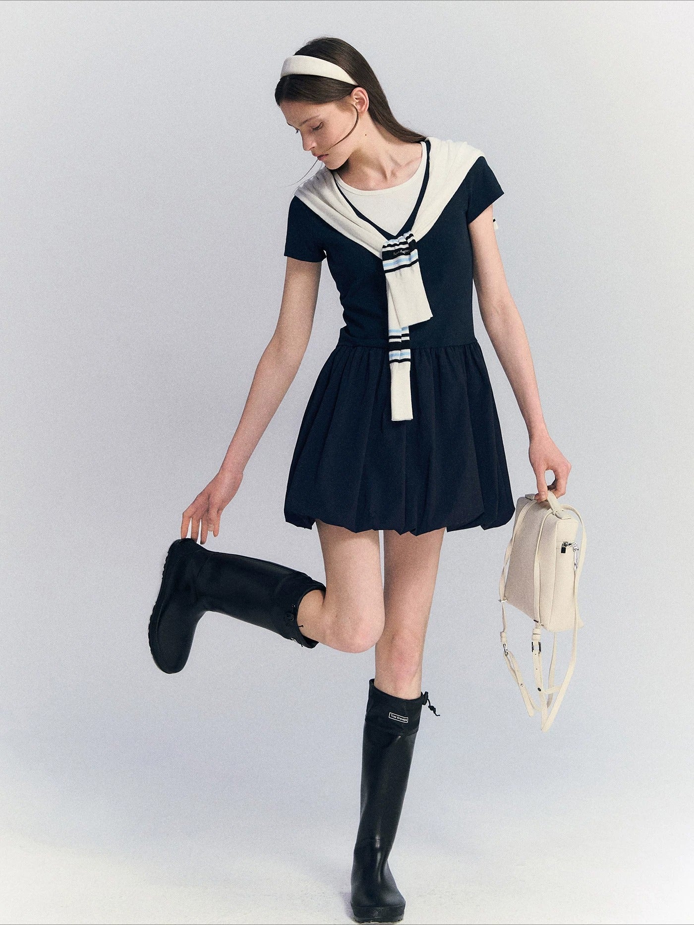 Contrast Bubble Dress Set