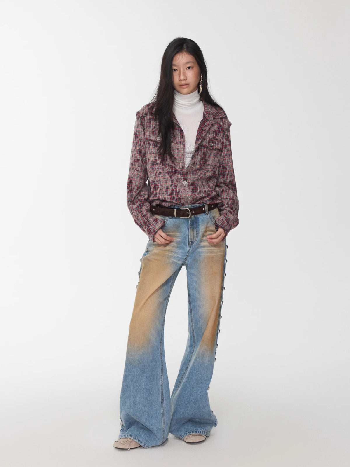 Camo Pony Hair Studded Belt