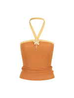 Colorblock Halter Knit Top