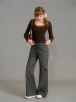 Bow Detail Straight Pants