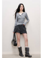 Lace Trim Layered Knit Top