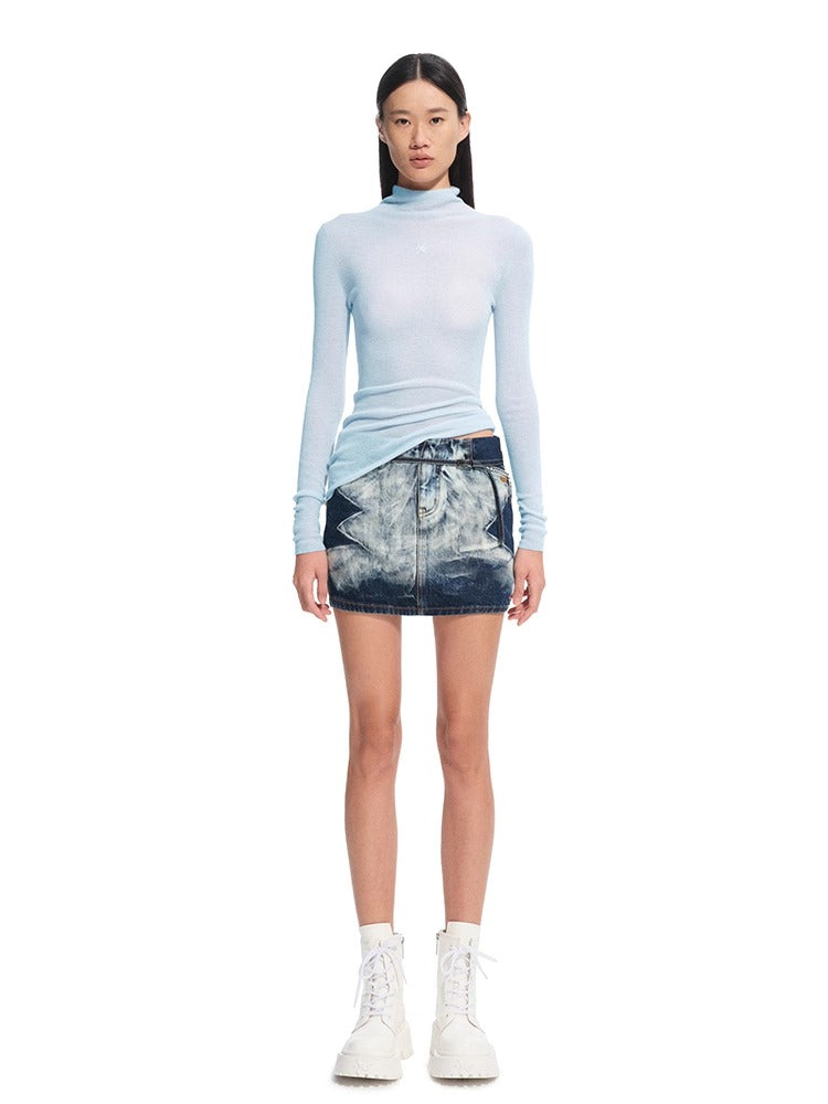 Megan Wool Turtleneck Blouse