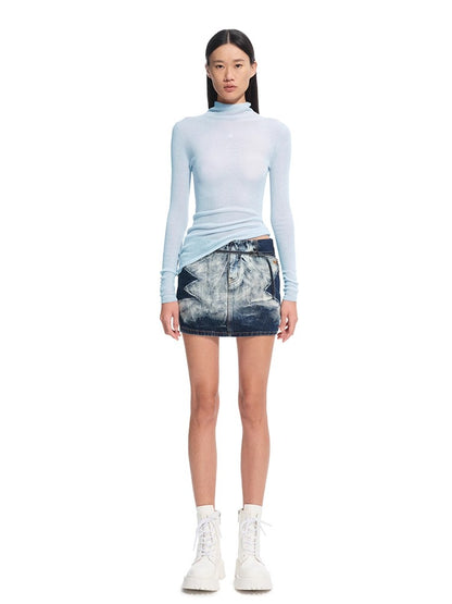 Megan Wool Turtleneck Blouse