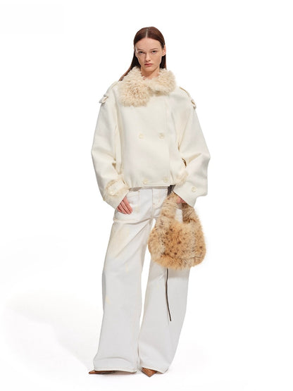 Polar Shearling Collar Wool Jacket