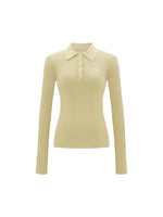 Black & Yellow Wool Polo Knit Top