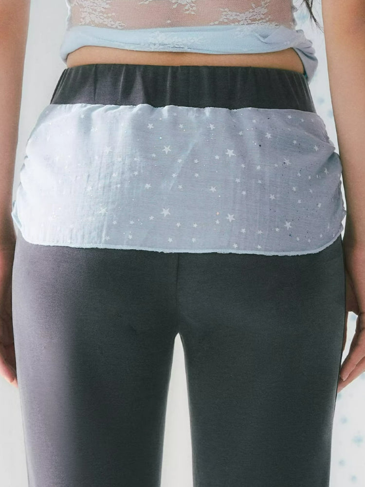 Ribbon Detail Flared Pants