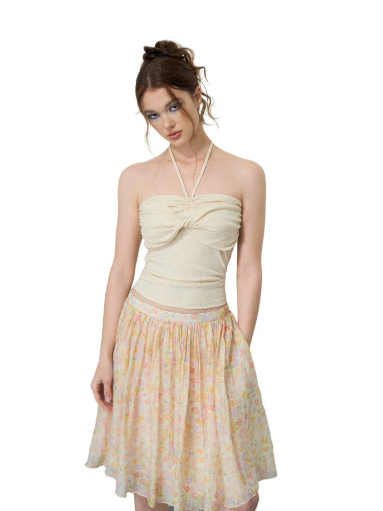 Twist Halter Knit Top