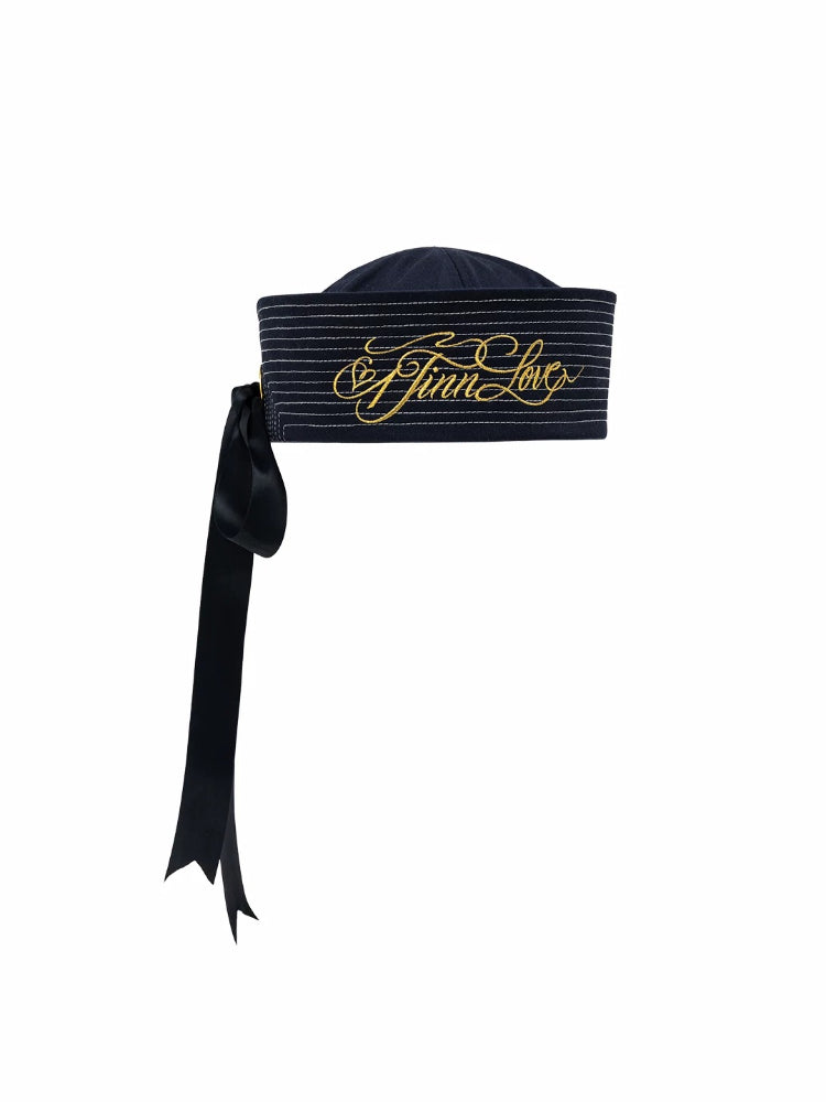 Navy Sailor Wide-Brim Hat