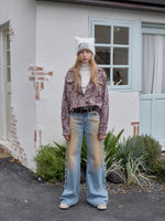 Washed Plaid Frayed-Edge Fitted Shirt
