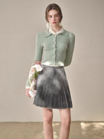 Mist-Grey Pleated Skirt