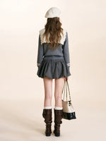 Gray Sailor Collar Cardigan