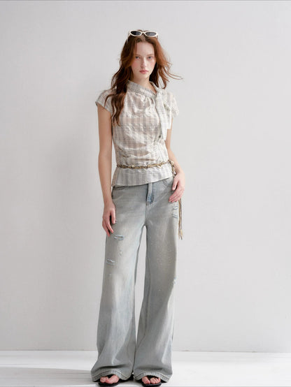 Distressed Wide Leg Jeans