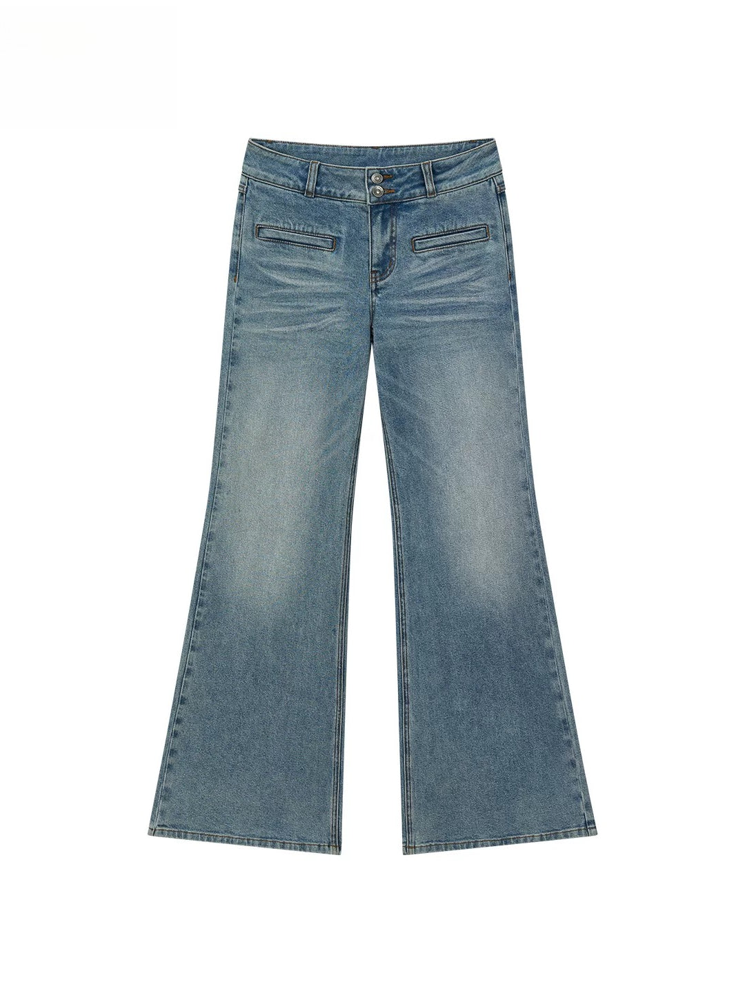 Double Button Flare Jeans
