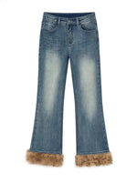 Vintage Washed Cotton Flare Jeans