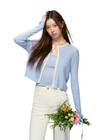 Shell Trim Knit Cardigan Set