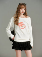 Lace Puppy Print Sweatshirt