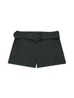 Spliced Jacket & Striped Suit Shorts Set