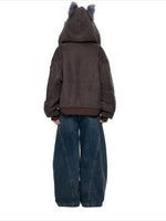 Faux Suede Cat Ear Jacket