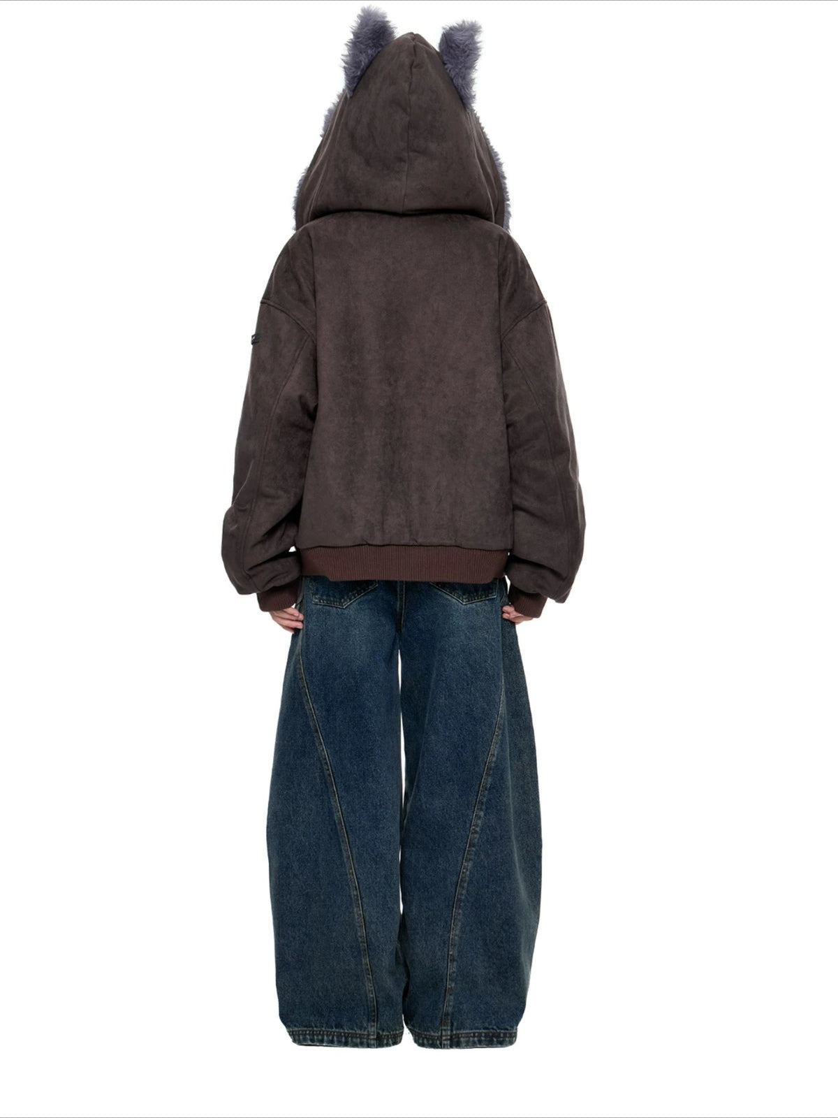 Faux Suede Cat Ear Jacket