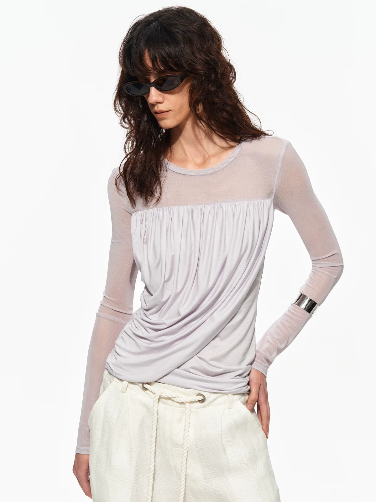 Ruched Lyocell Top