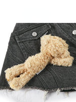 Bear Curved Denim Skirt