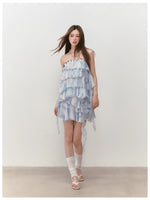Ribbon-Strap Cake Top & Skirt Set