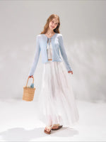Lace Trim Tie Cardigan