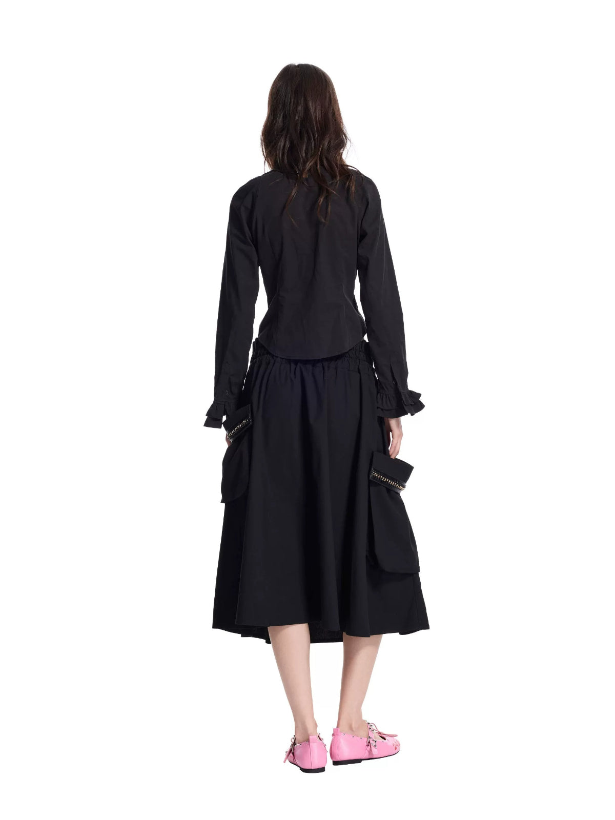Double Ruffle Waist Cargo Skirt