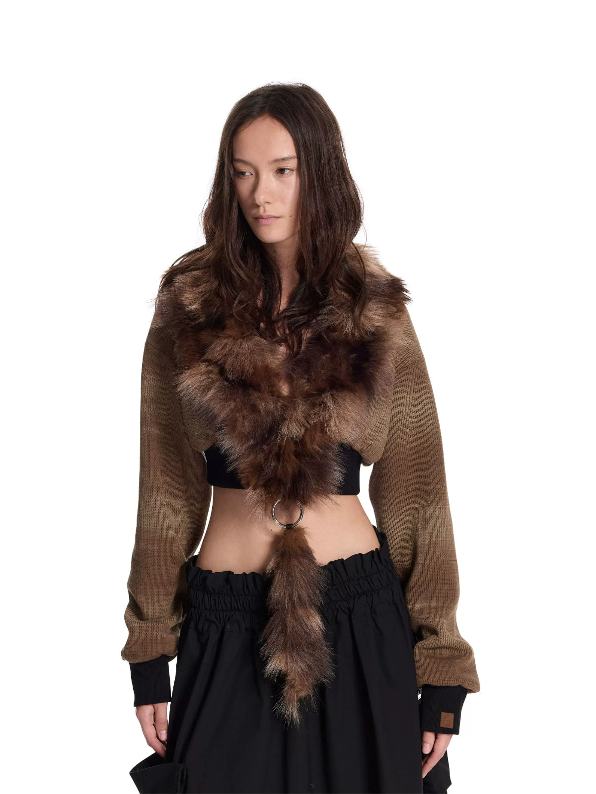 Patchwork Ring Trim Knit Jacket