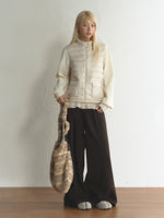 Vintage Belted Pleated Wide-Leg Pants