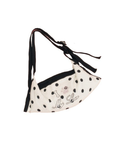 Plaid Polka Dot Rhinestone Pillow Bag