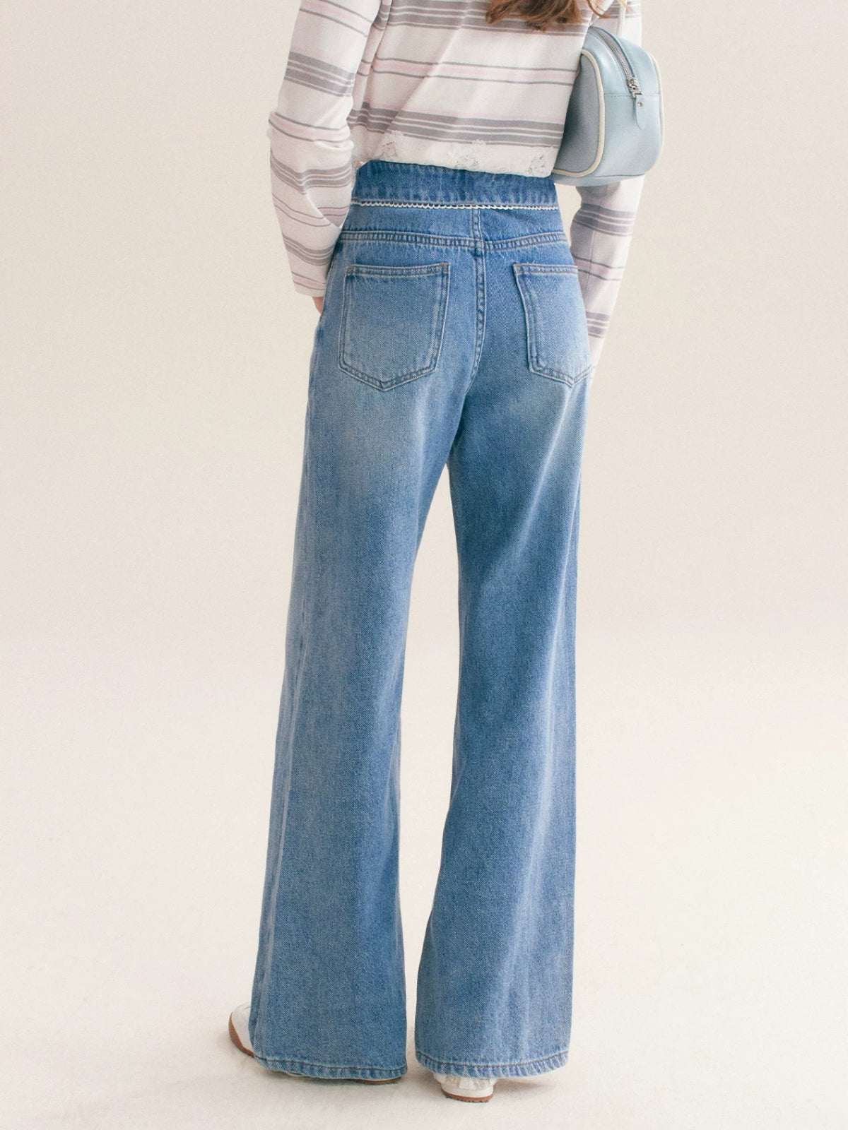 French Lace Wide Leg Jeans