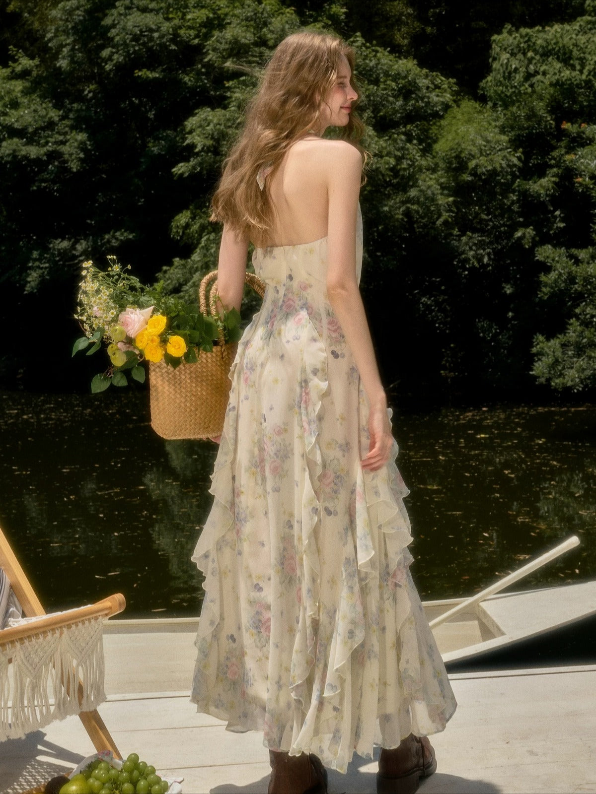Floral Halter Maxi Dress