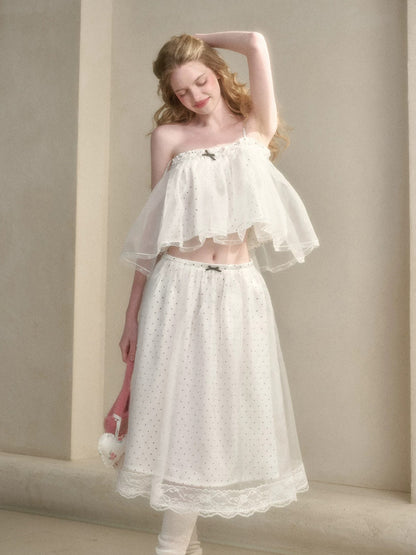 Pearl Organza Polka Dot Set