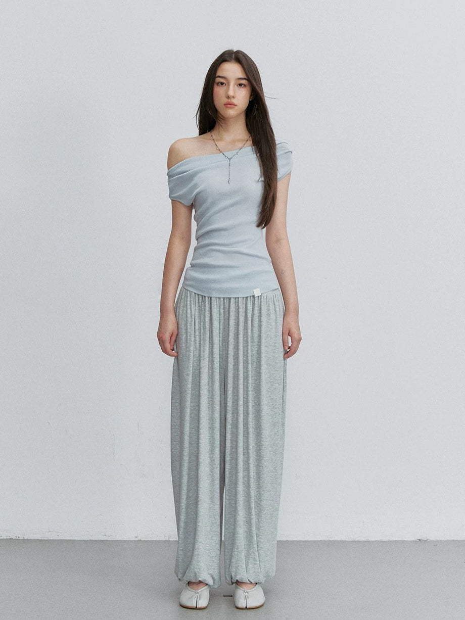 Brown &amp; Gray Pleated Jogger Pants